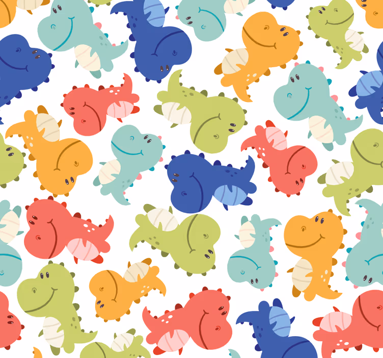 Vidám dinoszaurusz minta Tapéta Dinoszauruszok - TenStickers