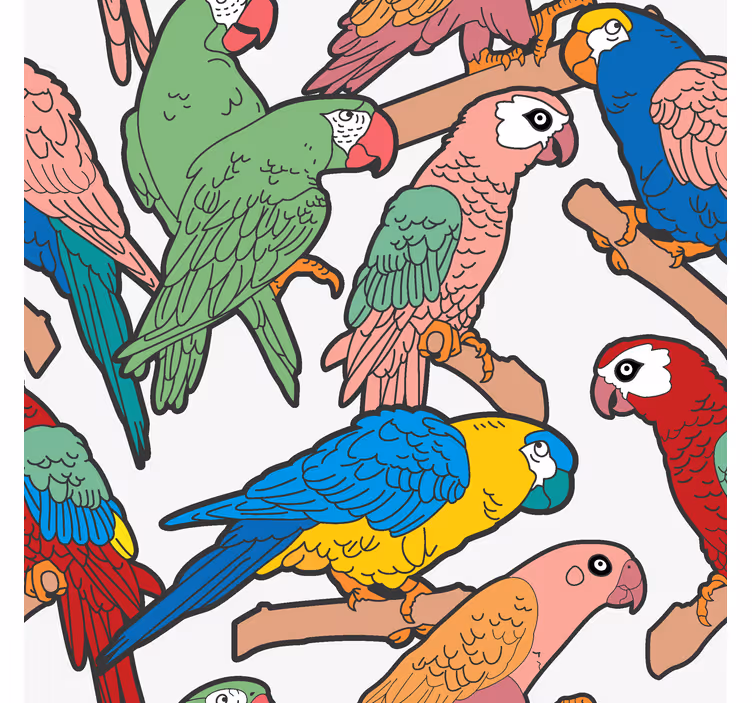 Különféle papagájok állati tapéta - TenStickers