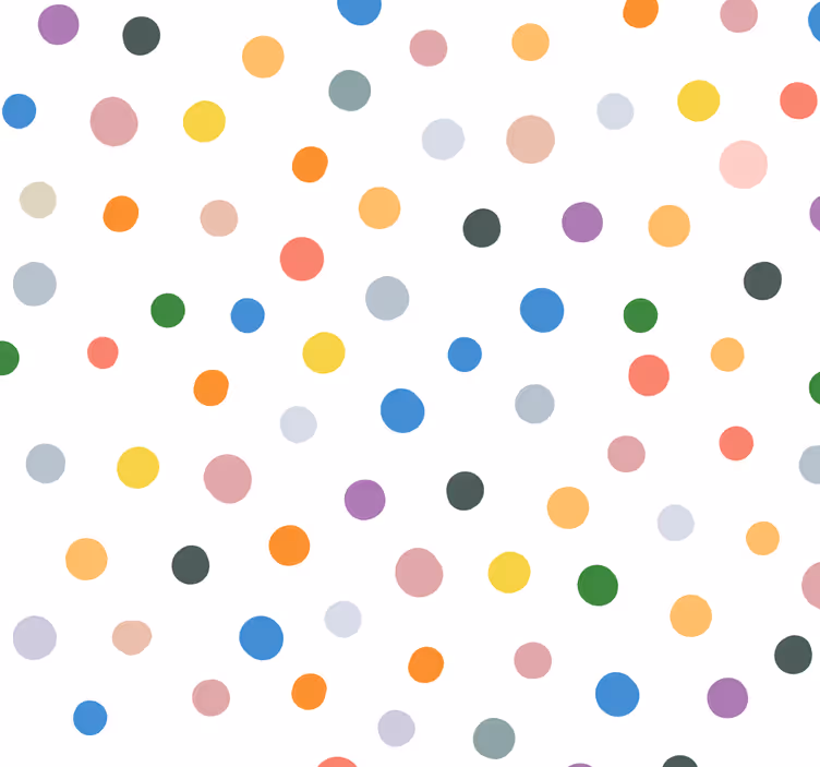 Színes pontok fehér foltos tapéta - TenStickers