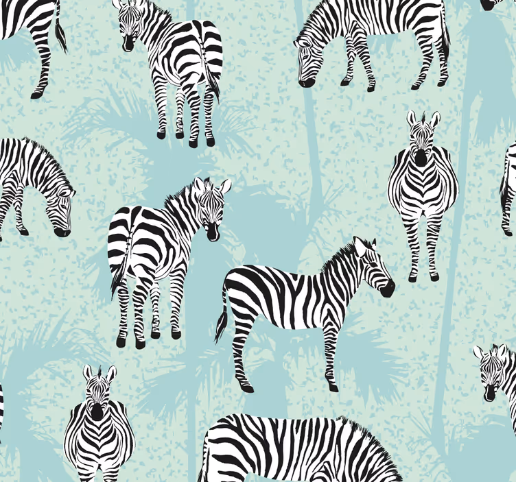 Zebra szafari mintás állat tapéta - TenStickers