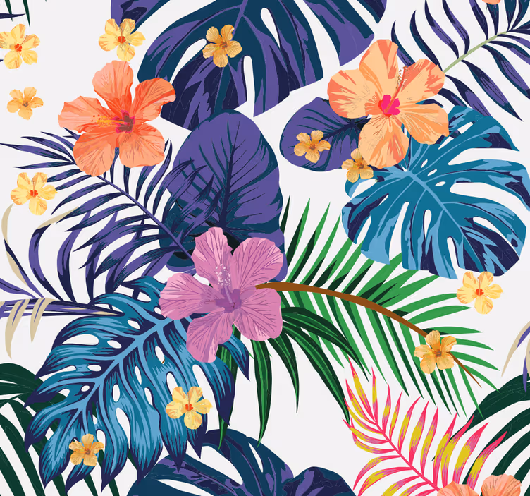 Hawaii színes virágok tapéta - TenStickers