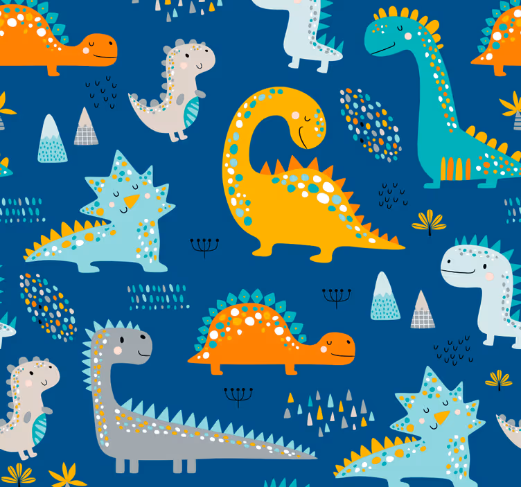 Dinoszauruszok minta Tapéta Dinoszauruszok - TenStickers