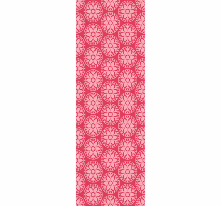 Geometrikus virágmotívum Rózsaszín Tapéta - TenStickers