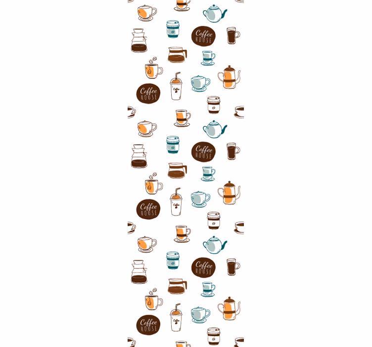 Kávé motívum illusztráció Konyhai tapéta - TenStickers