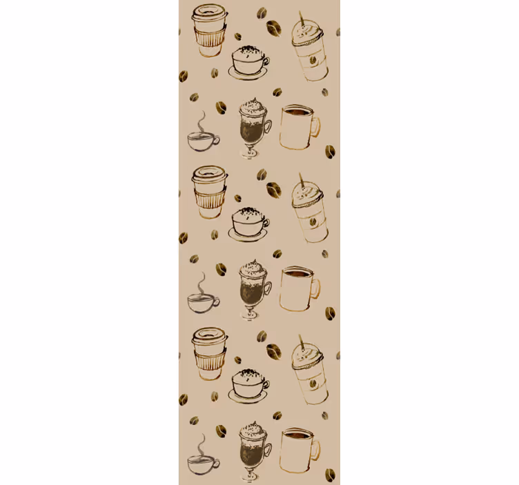 Kávé vintage mintás konyhai tapéta - TenStickers