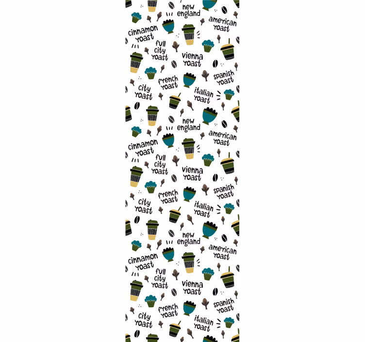 Kávé szöveg mintás konyhai tapéta - TenStickers