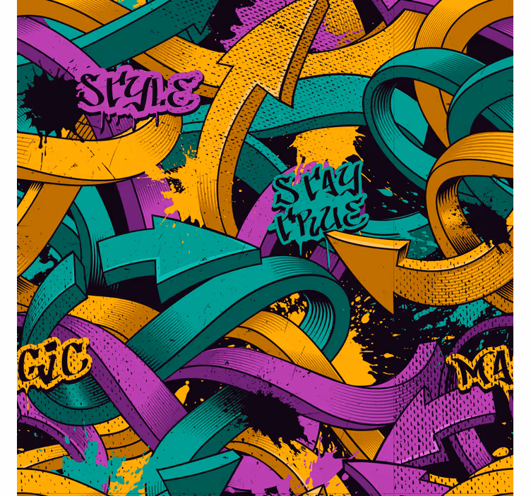 Graffiti szalagok Tapéta Művészet - TenStickers