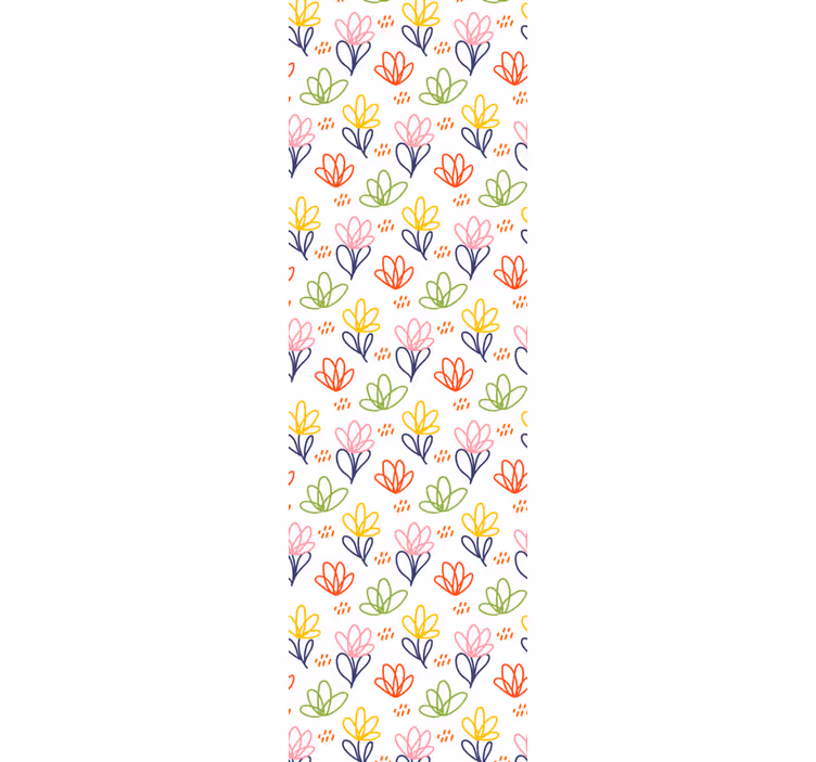 Virágos doodle minta Tapéta Virágok - TenStickers