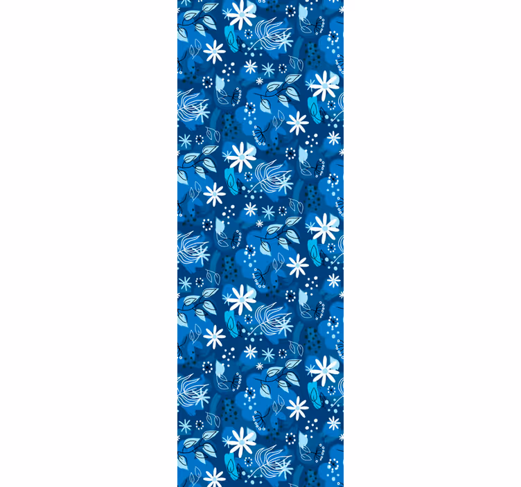 Kék virág design tapéta - TenStickers