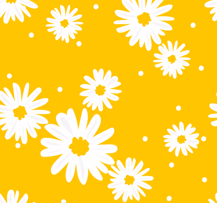 Százszorszép virág sárga virág tapéta - TenStickers