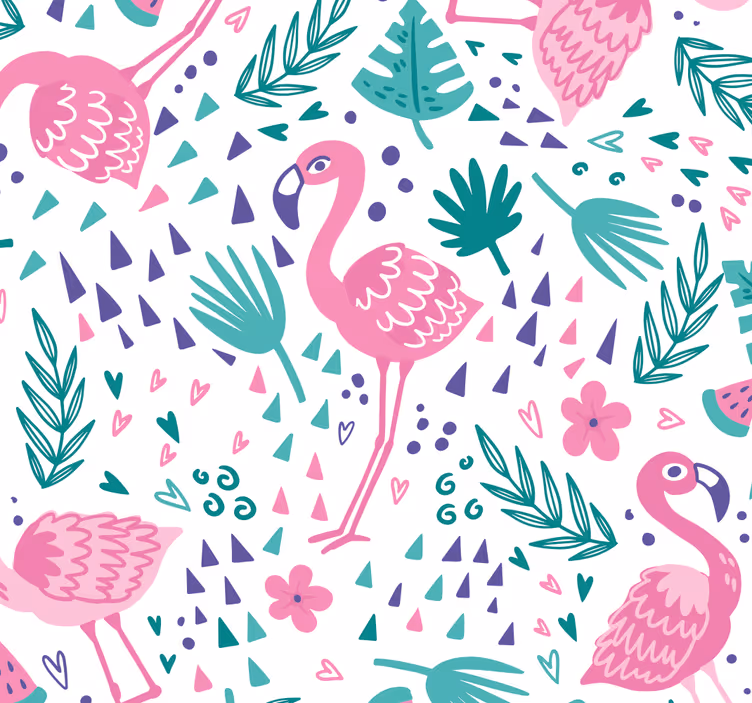 Flamingó minták Allati tapéta - TenStickers