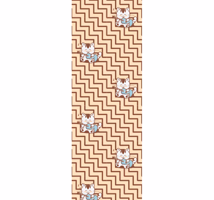 Geometrikus macskamotívum Tapéta Macskák - TenStickers