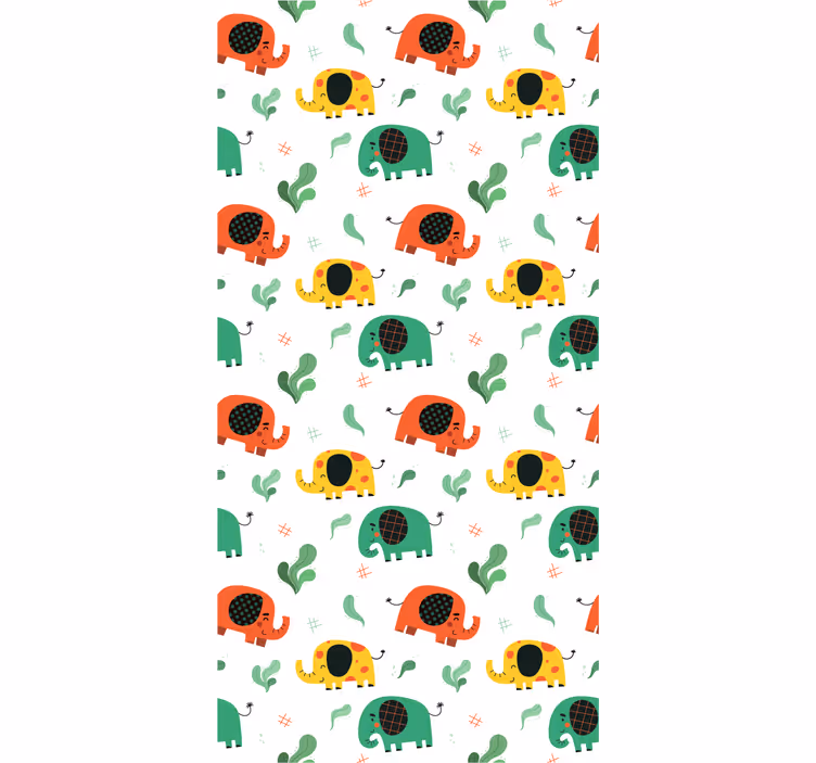 Játékos elefánt minta Tapéta Elefánt - TenStickers