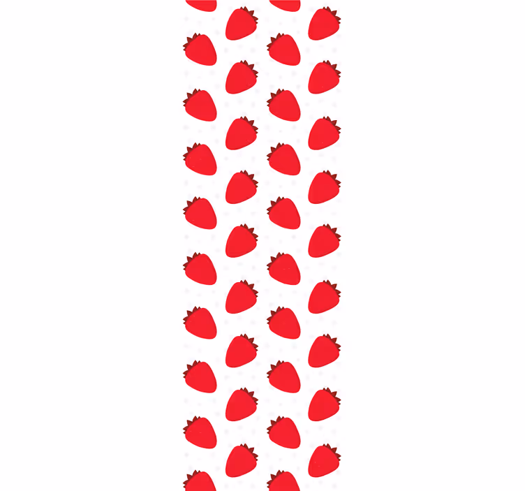 Piros eper fehér konyhai tapéta - TenStickers