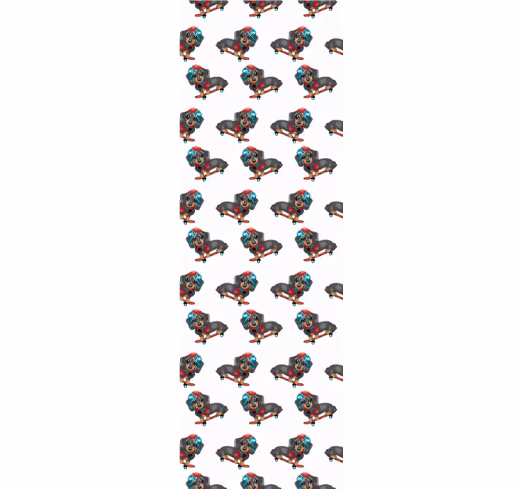 Kolbászkutya egy gördeszka hálószoba tapéta - TenStickers