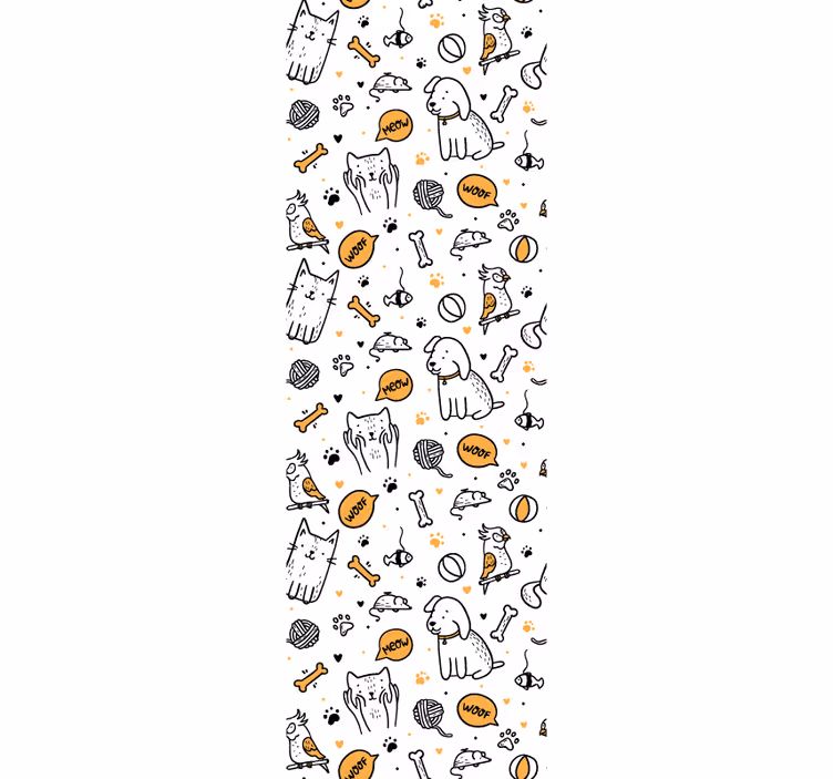 Kisállat firka művészet Állatok tapéta - TenStickers