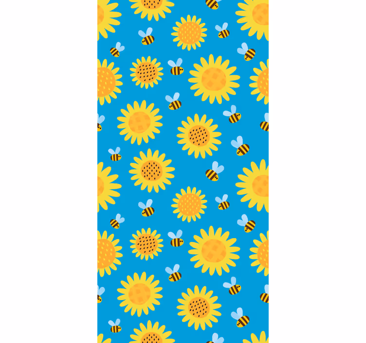Napfényes virágmintás Tapéta Virágok - TenStickers