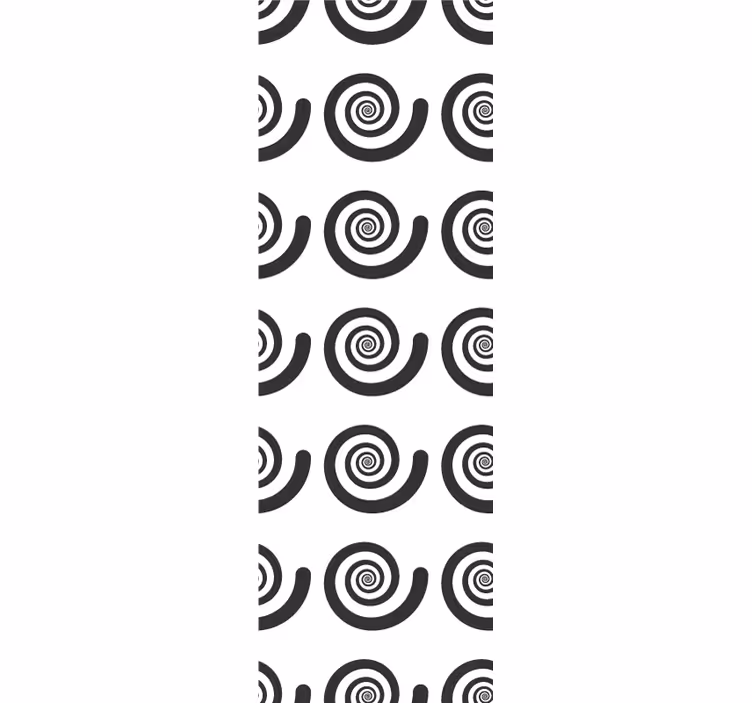 Fekete -fehér hipnotikus retro art tapéta - TenStickers