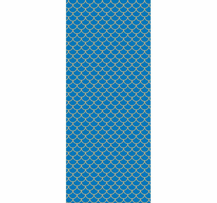 Kék hal pikkelyek minta fürdőszoba tapéta - TenStickers
