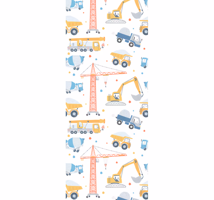 Pasztell színű építőipari járművek tapéta - TenStickers
