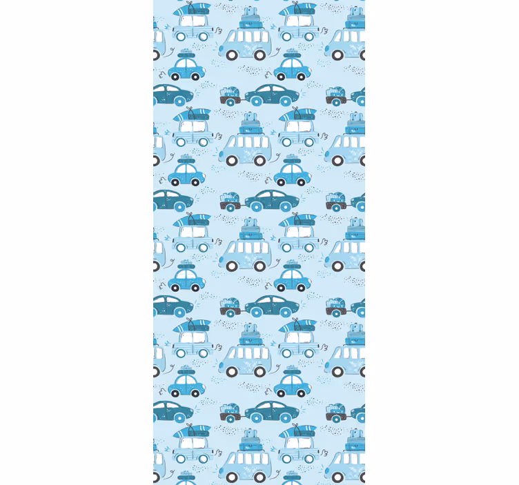 Kék városi járművek nordic style kids tapéta - TenStickers