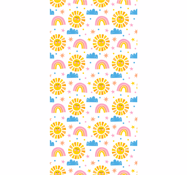 Vidám napsütés szivárvány Babaszoba tapéta - TenStickers