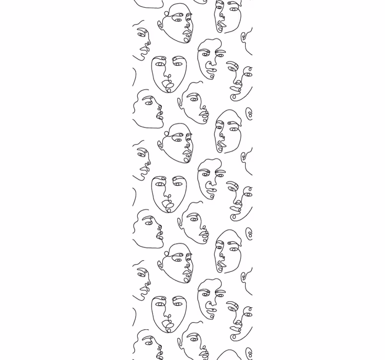 Line art arcok Tapéta Művészet - TenStickers