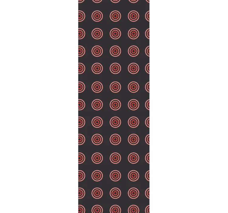 Piros varrat nélküli kerek geometrikus mintás tapéta - TenStickers