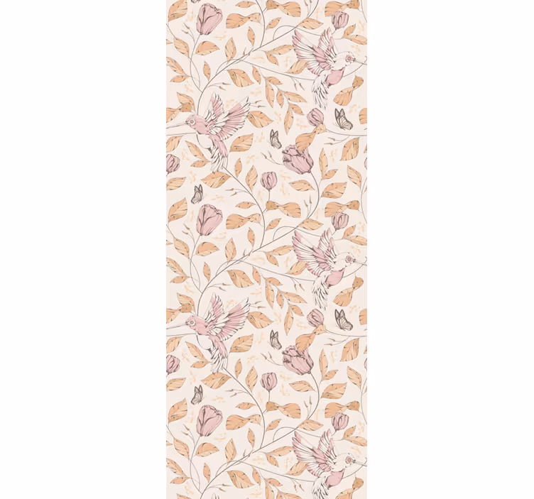 Tulipán mintás bézs színű virág tapéta - TenStickers