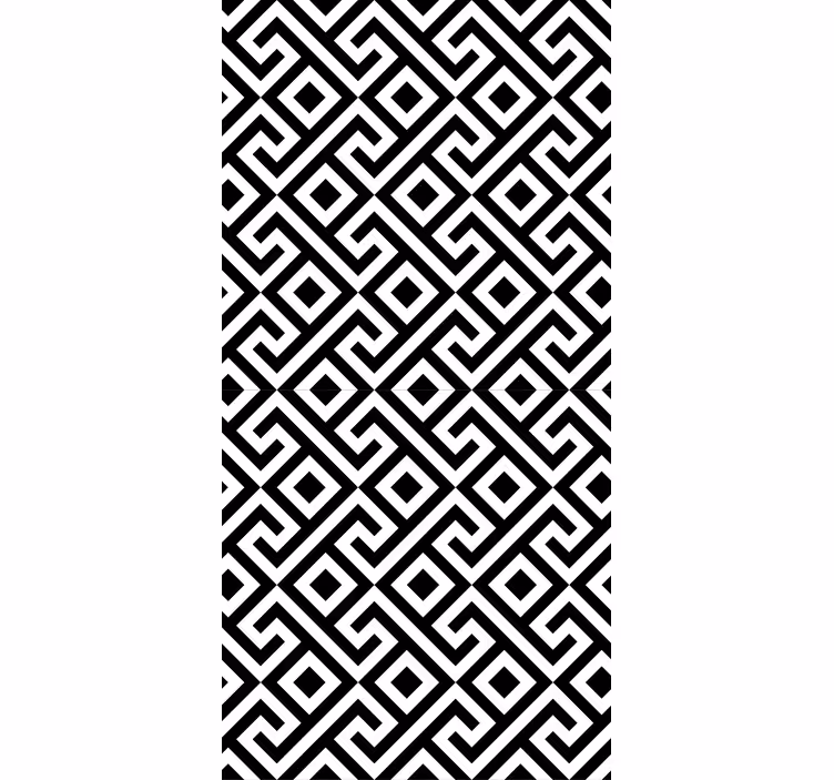 Fekete -fehér bonyolult geometriai tapéta - TenStickers