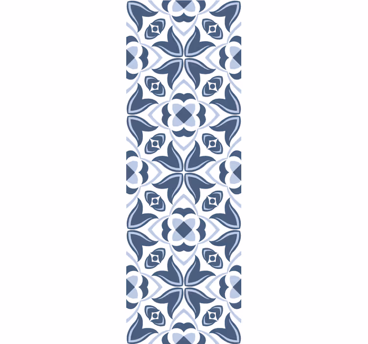 Kék geometrikus virágok Tapéta csempék - TenStickers