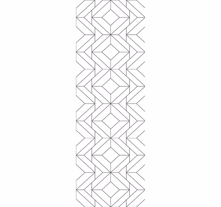Fehér japandi geometrikus mintás tapéta - TenStickers