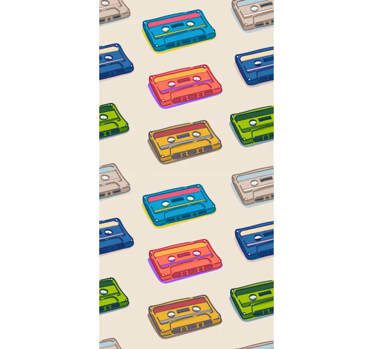 Retro kazettás szalagok Tapéta Művészet - TenStickers