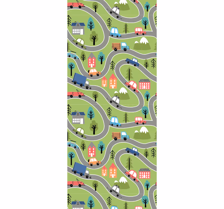 Színes utca versenyautók tapéta - TenStickers