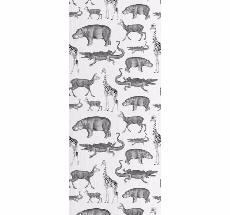 Szafari állatok és fák szegély gyerekeknek tapéta - TenStickers