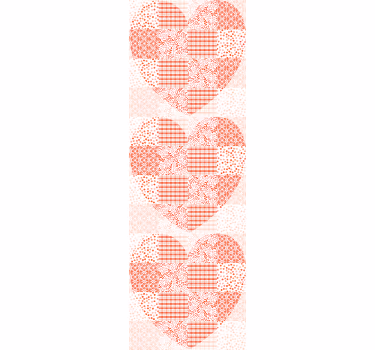 Szív patchwork minta Tapéta Virágdíszes - TenStickers