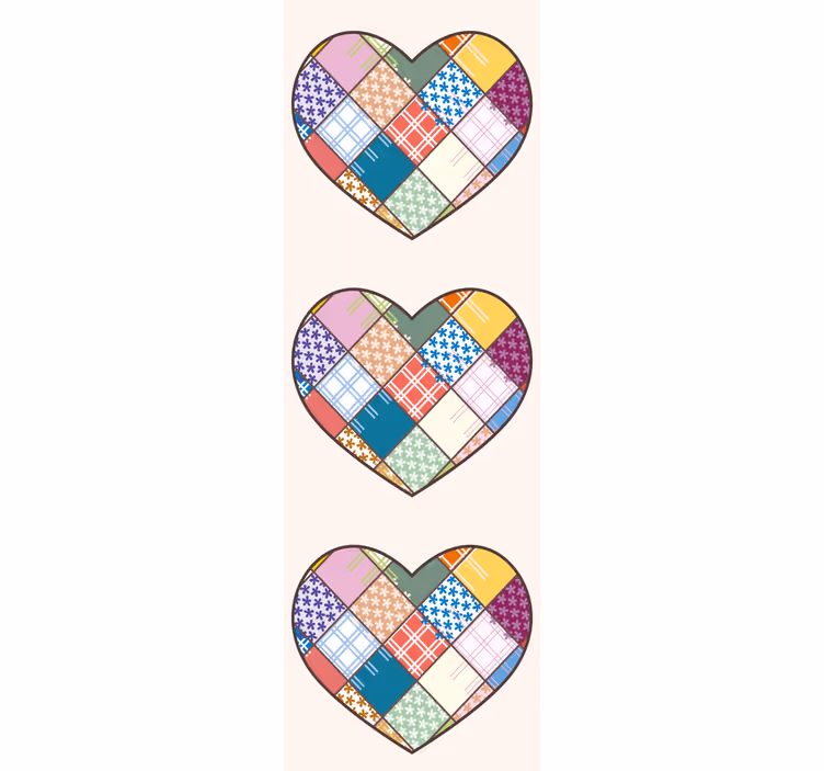 Patchwork szív design Tapéta Virágdíszes - TenStickers