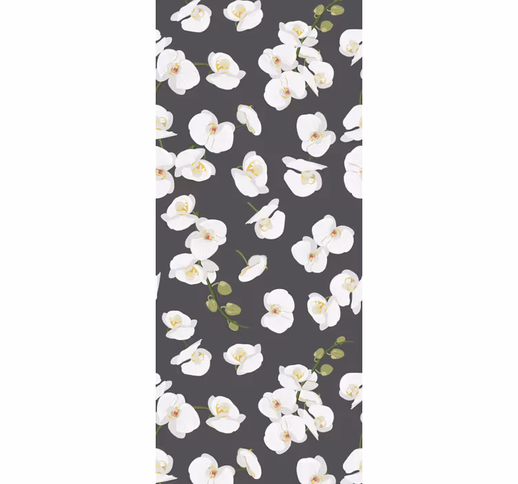 Fehér orchideák virágos tapéta - TenStickers
