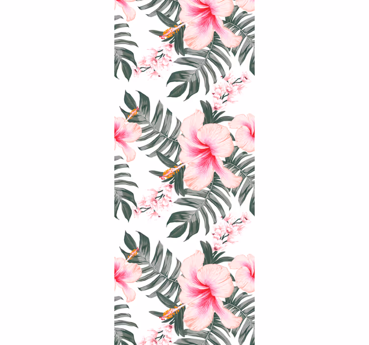 Orchidea rózsa mintás virágos tapéta - TenStickers