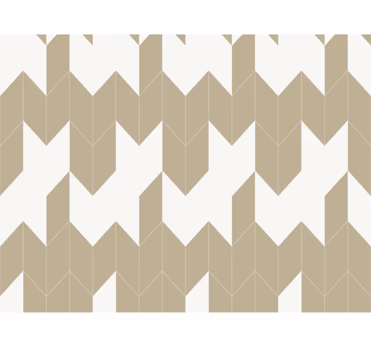 Fehér és bézs geometrikus mintás tapéta - TenStickers