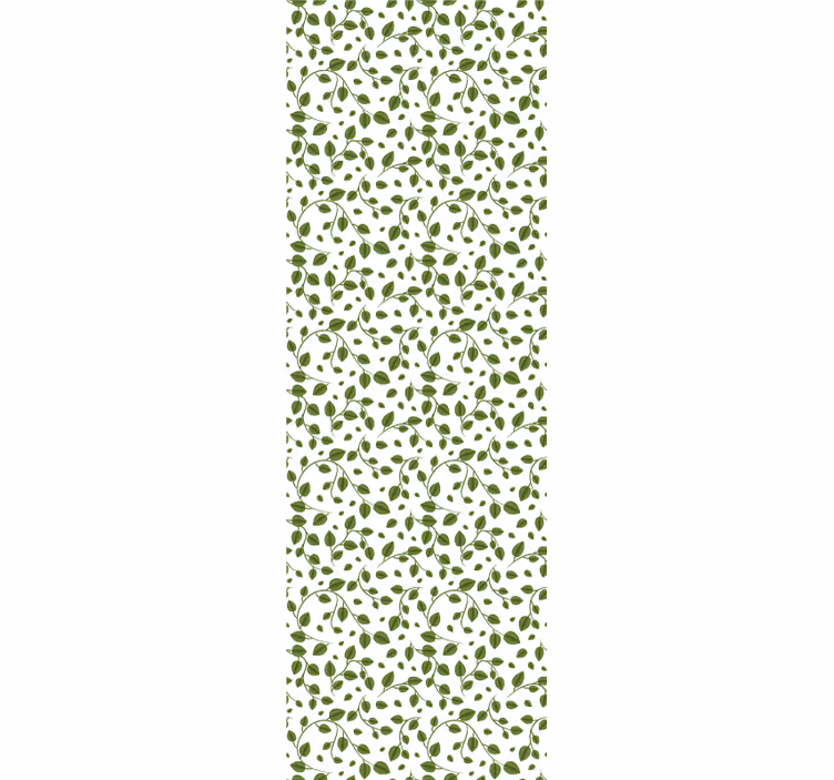 Zöld levelek felett fehér háttér tapéta - TenStickers
