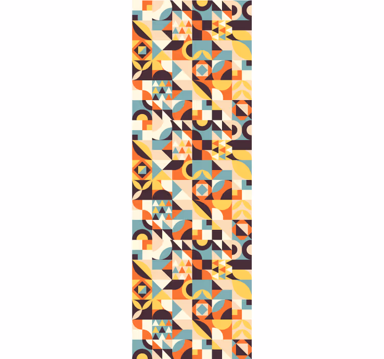 Retro színű mozaik Tapéta Geometriai - TenStickers