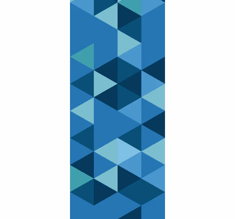 Geometriai négyzetek kék négyzet tapéta - TenStickers