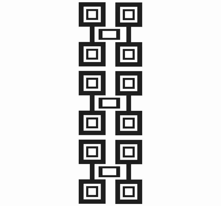 Fekete-fehér négyzet alakú elrendezés Tapéta Geometriai - TenStickers