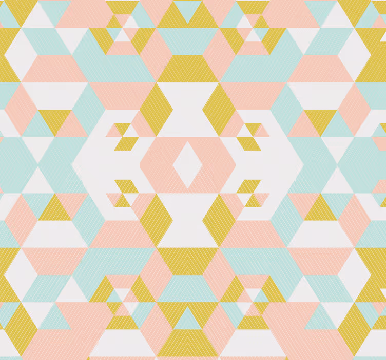Geometrikus pasztell minta Nappali tapéta - TenStickers