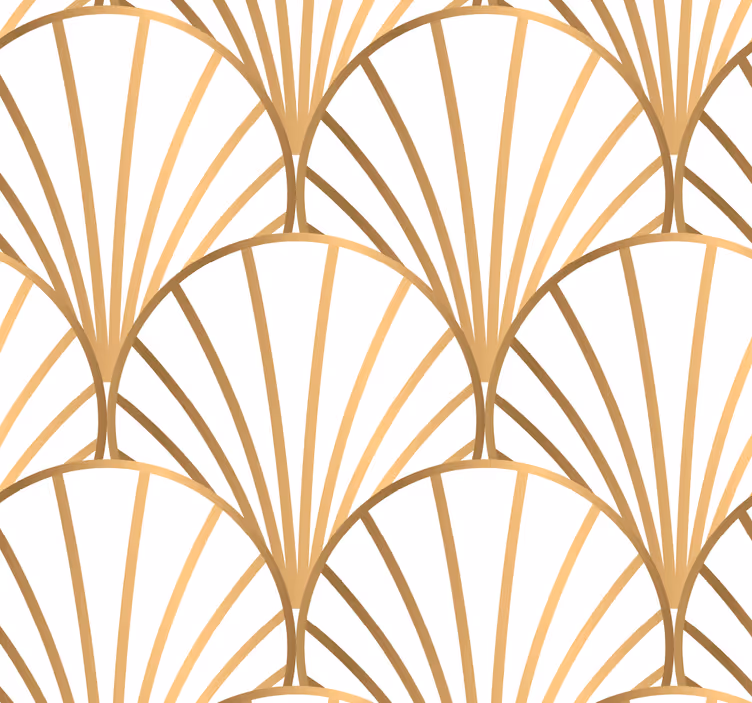 Fő tapéta art deco fehér és arany - TenStickers