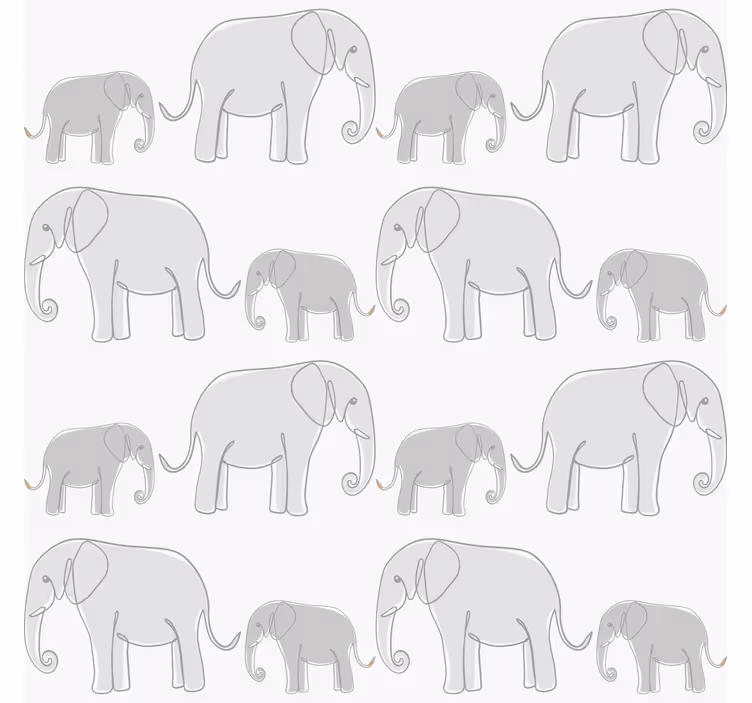 Gyerekszoba tapéta minimalista elefántok - TenStickers