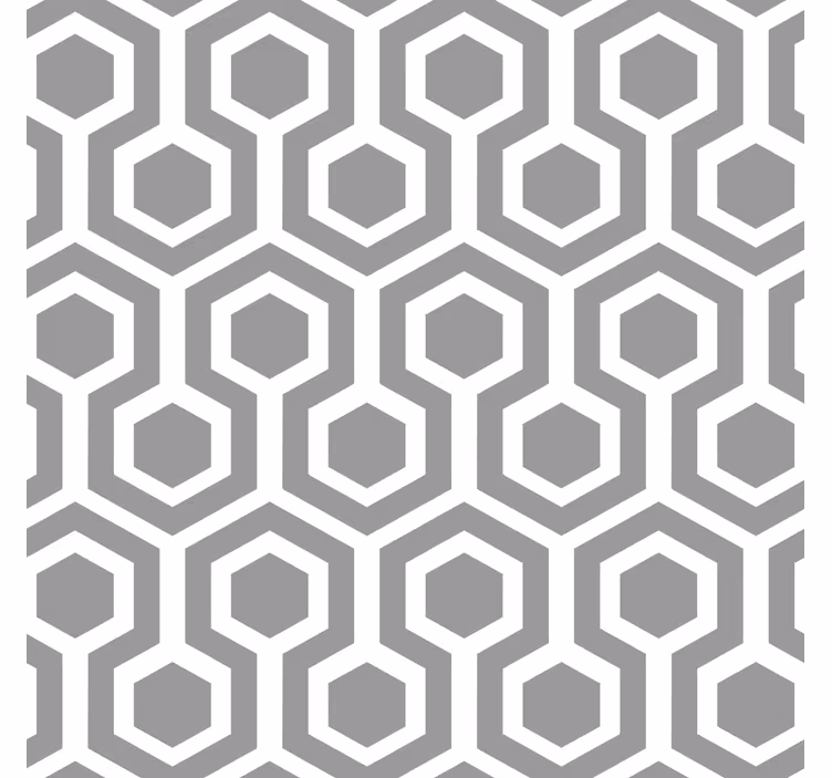 Hatszögletű szürke mintás Geometrikus tapéta - TenStickers