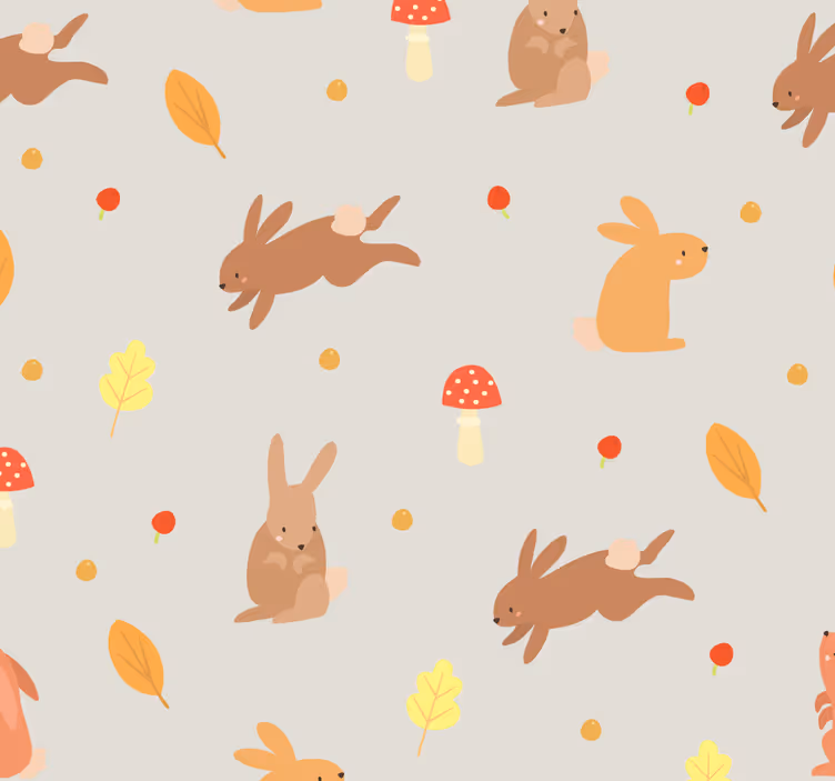 Nyuszi minta motívum Allati tapéta - TenStickers