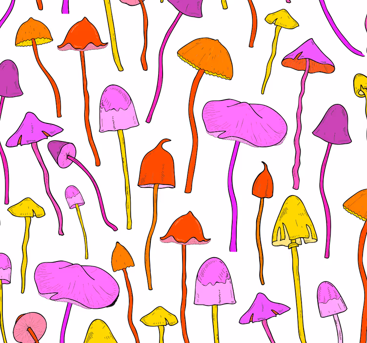 Funky gomba minta fő tapéta - TenStickers